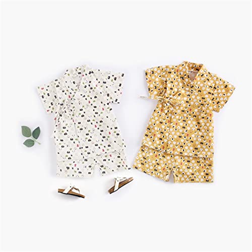 Toddler Baby Girls Boys 𝗣ajamas Set Short Sleeve Japanese Kimono 𝗣js 2 PC Cotton Cartoon Summer Slee𝐩wear2