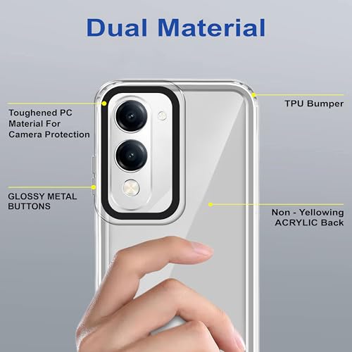 Image of amazon basics Back Case Cover for Vivo Y19 5G | Compatible for Vivo Y19 5G Back Cover | Case Cover with Camera Protection | (TPU + PC | Transparent)