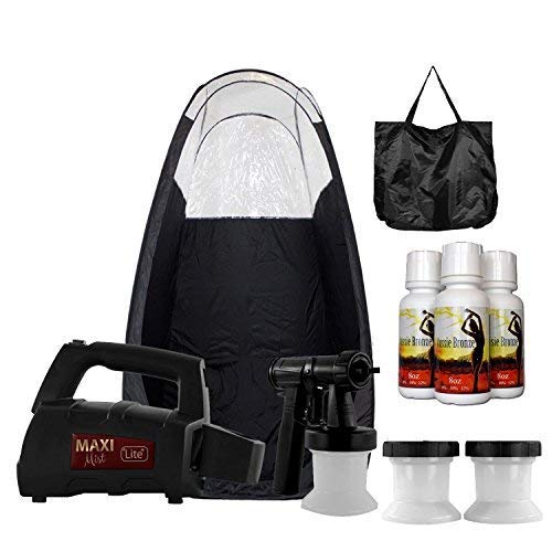 MaxiMist Lite Plus Sunless Spray Tanning KIT Tent Machine HVLP Airbrush Tan Maximist