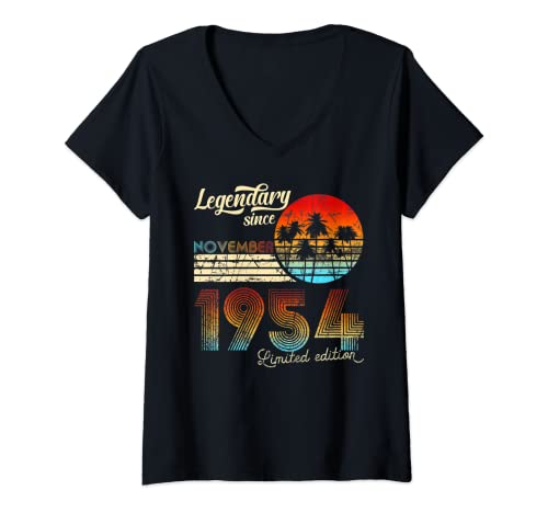 Mujer Cumpleaños Legendario Desde Noviembre De 1954 Regalo. Camiseta Cuello V