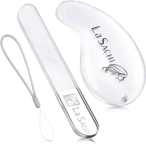 La SACHI Heel Exfoliator and Nail File 0.01? Glass Nano Technology Strap Included Sole Exfoliator (Set)