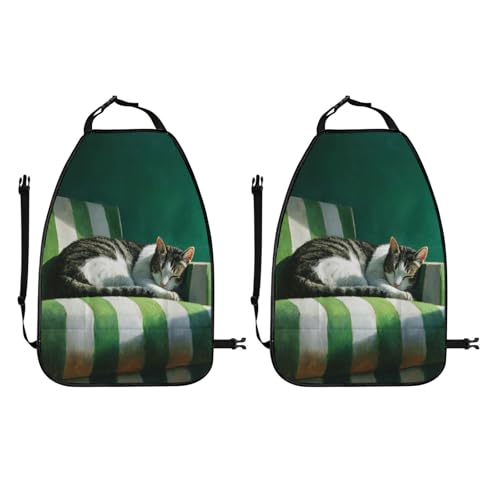Protector de asiento de coche lavable pack de 2 alfombrillas con estampado de gato 2