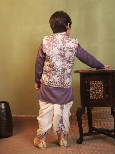 Image of AJ DEZINES Kids Ethnic Wear Kurta Waistcoat and Dhoti Pant for Boys