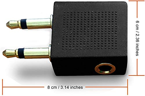 Vergulde Vliegtuig Flight Hoofdtelefoon Adapters Hiermee kunt u uw Oortelefoon gebruiken met alle In-Flight Media… - Afbeelding 3