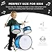 Best Choice Products 3-Piece Beginner Drum Set for Kids Juniors, w/Throne Stool, Cymbal, Drum Sticks, Bass Drum Pedal, 2 Toms - Light Blue Sparkle