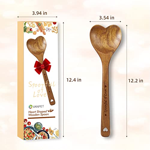 Wooden Heart Spoons - Heart Shaped Wooden Spoon Kitchenware For Cooking With Love, Unique Mother's Day Gifts For Cooks Hostesses Mom Grandma Wife Weddings House Warming Kitchen Accessories (1) #TOP6
