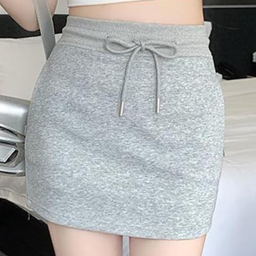 Women's Bodycon Mini Skirts Basic Drawstring Elastic High Waisted Stretch Pencil Short Skirts with Zipper Pockets2