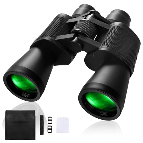 ZAKULU 10x50 High Powered Binoculars for Adults - Large View Waterproof Binoculars with Low Light Vision BAK-4 Prism FMC Lens for Bird Watching Hunting Football Games Travel Stargazing Cruise, Black