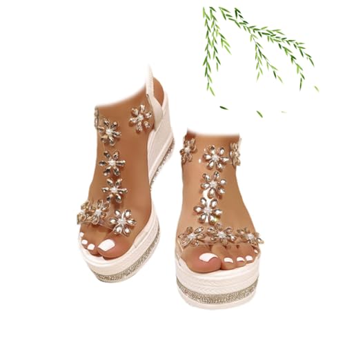 POIOZXD Sandali da donna chic eleganti con zeppa...