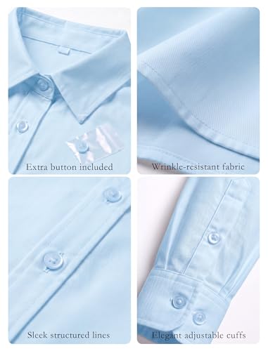 Image of Zeagoo Women's Wrinkle Free Button Down Shirts Long Sleeve Dress Shirts Collared Business Casual Blouses Tops XS-3XL