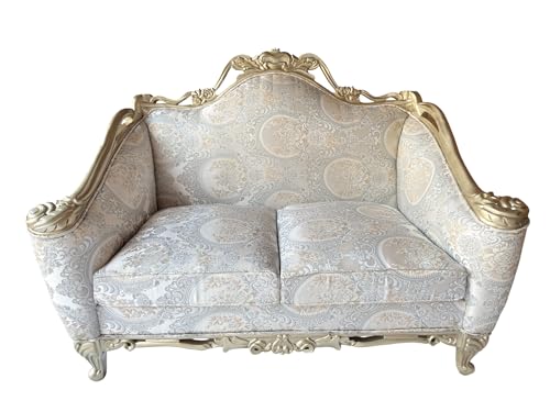 Image of Wooden 7 Seater Sofa Set, Solid Wood Hand-Carved Sofa 3+2+2 Traditional Design Furniture for Living Room, Home, Office