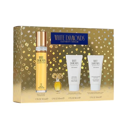 Elizabeth Taylor White Diamonds Ladies Gift Set With Spray, Body Lotion, Body Wash &amp; Perfume