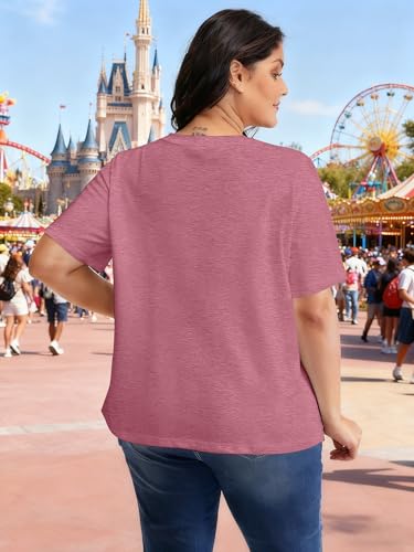 Image of NANYUAYA Plus Size Magic Shirts for Women Castle Kingdom Graphic Magical T Shirt Cute Holiday Princess Tee Vacation Tops