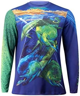 Salty Scales Mahi Fishing Shirt for Men, UPF Performance Clothing