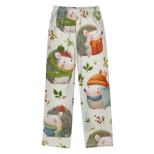 ZZXXB Cartoon Hedgehog Boys Long Pants Soft Trousers Elastic Waist Kids Lounge Bottoms with Pockets S-XL2