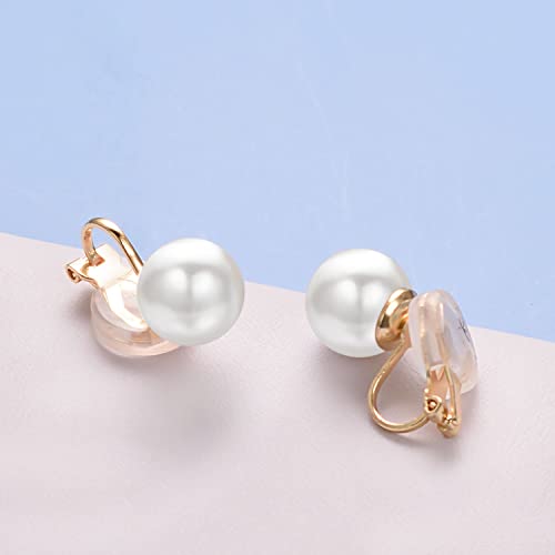 Aretes de Perla para Mujer con Clip No Perforados miniatura 5