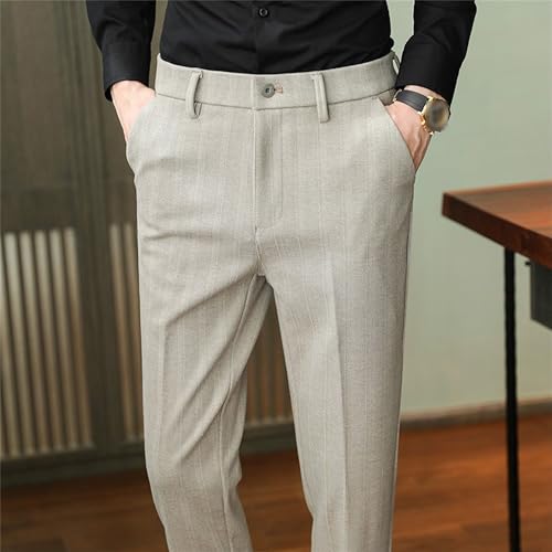 Pinstripe Wrinkle Resistant Pant Mens Pinstripe Stretch Chino Pants Men's Lightweight Striped Dress Pants3