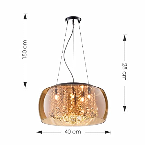 Lustre Pendente Bacia Ambar 40 CM de Diâmetro