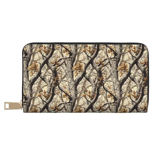 Wallet Women - Retro Branches Print Leather Wallet Large Capacity Bifold Long Ladies Wallets With Zipper