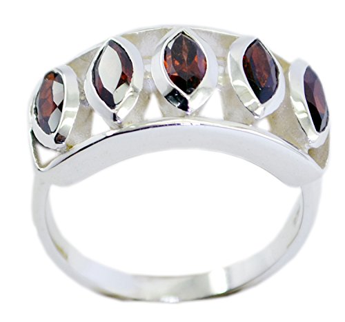 Bague grenat véritable marquise en argent sterling pour sublimer vos tenues de bureau