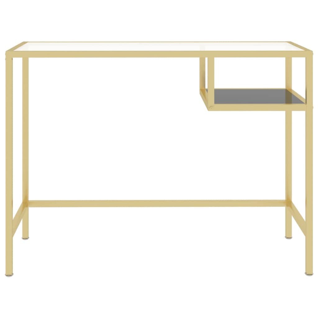 Furniture Select - Escritorio para ordenador (cristal templado, 100 x 36 x 74 cm), transparente