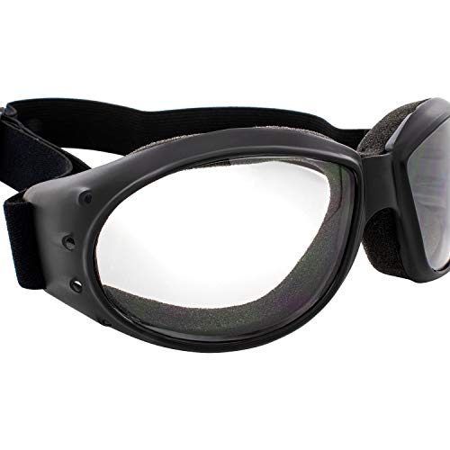 Global Vision Eliminator Dirt Bike Padded Motorcycle Riding Goggles for Men and Women (Black Frame/Smoke Lens)