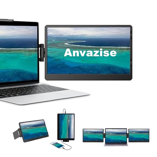 Anvazise Monitor Portátil,Extensor De Tela Para Notebook, 1080P, FHD Tela Portatil, Plug And Play, HDMI USB C para PC Mac Telefone Xbox Switch PS5