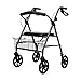Walker Indoor Adult Rollator Walker z siedzeniem, hamulcami, koszem i kołami Składany chodzik dla seniorów, trwała rama ze stali nierdzewnej, regulowane ramiona