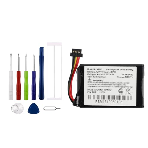 Vvsialeek Batería de repuesto VFAD compatible para Tomtom Go 6200 Go 6100 con kit de herramientas