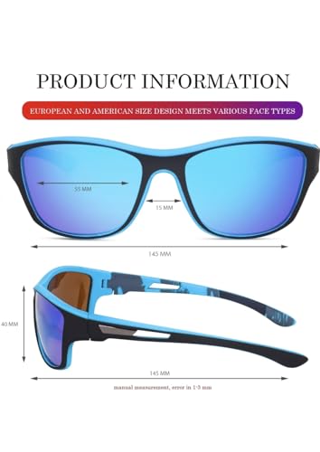 Image of Polarized Sports Sunglasses for Men & Women | UV400 Protection | Lightweight Driving, Fishing, Cycling, Running & Outdoor Sunglasses with TAC Lens