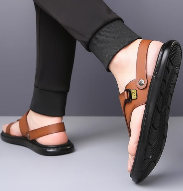 Summer Bunion Splints Mens Sandals - Men's Trendy Outdoor Flip Flops, Stylish PU Soft Non-Slip Flat Slippers3