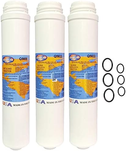 IPW Industries Inc. - Omnipure Q5605 and Q5633 Replacement Sediment Carbon Filter Cartridge Set with Small and Large O-Rings for Reverse Osmosis