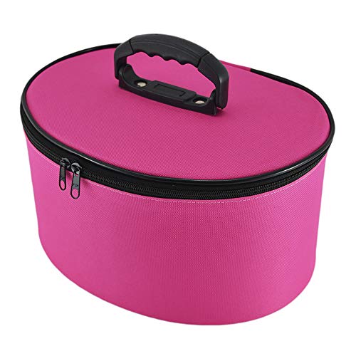 Frasqueira Oval Grande Rosa Necessaire Maquiagem Acessórios