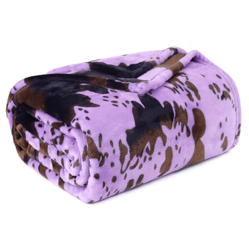 Image of Cute Small Blankets Soft Cozy Purple Blanket Lightweight Lavender Throw Blanket Purple Decor Gifts Stuff for Women Girls Kids