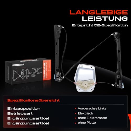 Frankberg Fensterheber Vorne Links Kompatibel mit Golf V 1K1 Schrägheck 2/3-Türer 2003-2009 1K3837461