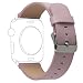 For Apple Watch Band,TOROTOP Pink Premium Genuine Leather Replacement Watchband with Secure Metal Clasp Buckle for 38mm Apple Watch Sport Edition/iWatch Band Strap (38mm-light pink)