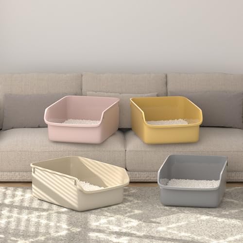 Arenero grande para gatos con lados altos y entrada baja miniatura 5