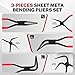 BILITOOLS 3-Piece Hand Seamer Sheet Metal Tools, Sheet Metal Bending Pliers Set Straight, 45° & 90° Bending Tool Comfort with Grip Handle