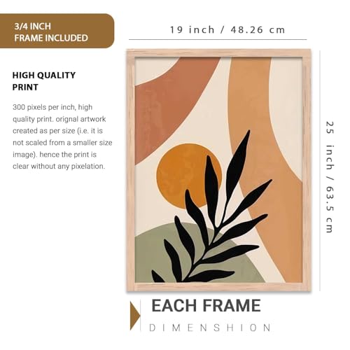 Image of Kalit Kala Decor Boho Art Home Decoration Paintings With Frame For Living Room Bed Room Hotel Wall Decor Digital Reprint Set of 3 (19X25 inch)