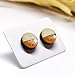 Two Toned with Faux Hammered Metal 10mm Stud Earrings, Handmade, Posts for Sensitive Ears Stud for Women Men Girls (Champagne and Rose Gold Faux Hammered Metal)