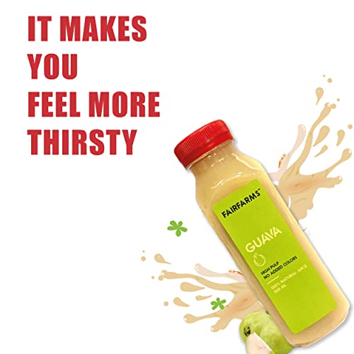 Image of Fairfarm Guava Juice | No Added Colour, 0% Concentrate | Enriched with pulp |Rich in Vitamin inchC inch & Fibre| Improve Digestion,FarmFresh (Pack of 12 X 300ml)
