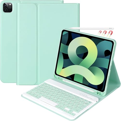 CC Store Case with Keyboard for iPad Air 11 inch M3 2025/M2 2024, iPad Air 5/4 10.9 inch, Keyboard Case for iPad Pro 11 4/3/2/1Gen, Wireless Detachable Keyboard Cover with Pencil Holder, UK Layout