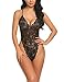 Produktbild Meaneor_Fashion_Origin Damen Sexy Body Dessous Rückenfrei Spitze Bodysuit Negligee Reizwäsche Unterwäsche Babydoll Lingerie Erotic Nachtwäsche Schwarz XL