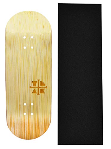 Teak Tuning Prolific Wooden Fingerboard Deck, Bamboo Samurai - 34mm x 97mm - Handmade, Pro Shape & Size - Five Plies of Wood Veneer - Includes Prolific Foam Tape