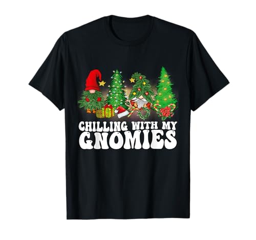 Relajarme con mis gnomos Navidad Santa gnomos Navidad 2022 Camiseta