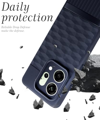 Image of WOW IMAGINE Silicone Back Cover for Oppo Reno 14 5G with Hexa Cube Design (Blue)