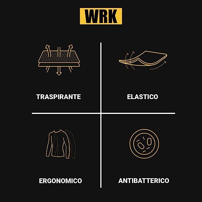 WRK 3 Pezzi T-Shirt Uomo Dryarn - Filato Innovativo ed Altamente Performante - Leggero, Isolante e Traspirante - per attività Blanda Che per Sforzi ad Alta Intensità