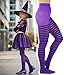 ToBeInStyle Girl’s Adorable Fun and Trendy Colorful Striped Comfy Tights - Black/Purple - 7-8 Years
