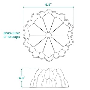 Baker's Secret Fluted Cake Pan, Cake Pans, Novelty Cake Pan, Die Cast Aluminum Cake Pans, 2 Layers Non-stick Coating, Novelty Cake Pan - The Cast Aluminum Collection (Cascade) Bakers Secret Fluted Cake Pan Cake Pans Novelty Cake Pan Die Cast Aluminum Cake Pans 2 Layers Non stick Coating Novelty Cake Pan The Cast Aluminum Collection Cascade