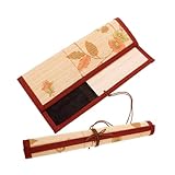 SEWACC 2stücke Stiftetasche Aus Bambus Mit Aufrollbarem Pinselorganizer Für Kalligrafie-pinsel Und Künstlerutensilien Tragbar Für Reisen Und Zuhause Pinselaufbewahrungsetui Mit Halter Für